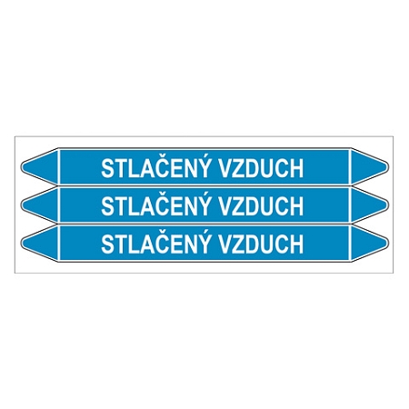 Značení potrubí, stlačený vzduch,3 ks, 355 × 37 mm